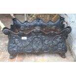 19th Century French black painted iron garden planter Some areas of rust but generally in good