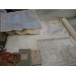 Small quantity of various maps, including Tibet, another inscribed Captain A.W. Wight, 117th and