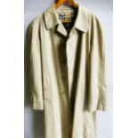 Burberry, gentleman's raincoat with Nova check lining and concealed button fastening No size label
