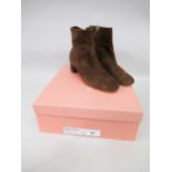 Mansur Gavriel, Italy, ladies brown suede ankle boots, size 36.5, complete with original box