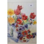 Watercolour, still life of flowers, signed Wilson, 47cms x 36cms, together with two other framed
