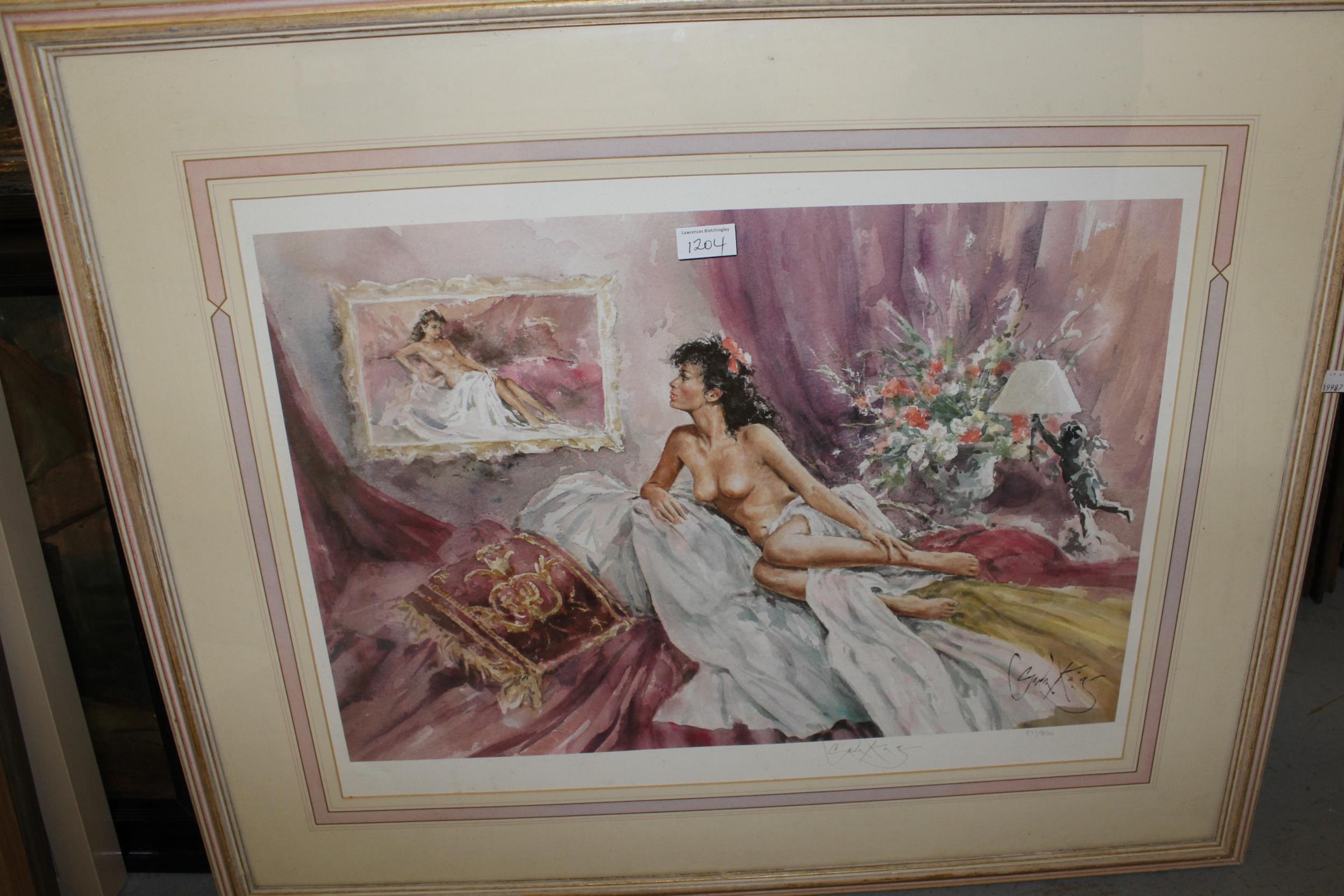 Late 20th Century pastel study of two semi nude females, signed Greg Roke, dated '95, 55cms x 40cms, - Image 2 of 2