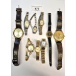 Two gentleman's wristwatches, together with seven various ladies wristwatches