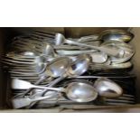 Canteen of Victorian and later silver Fiddle pattern cutlery, 79.5oz t