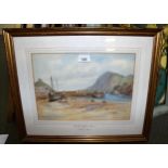 F. Parr, late 19th Century, watercolour of the harbour wall at Ilfracombe, signed, framed, inscribed
