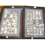 Set of Ringers cigarette cards, film stars, housed in two frames