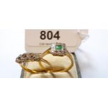 18ct Yellow gold five stone white sapphire set ring, size K together with an 18ct yellow gold