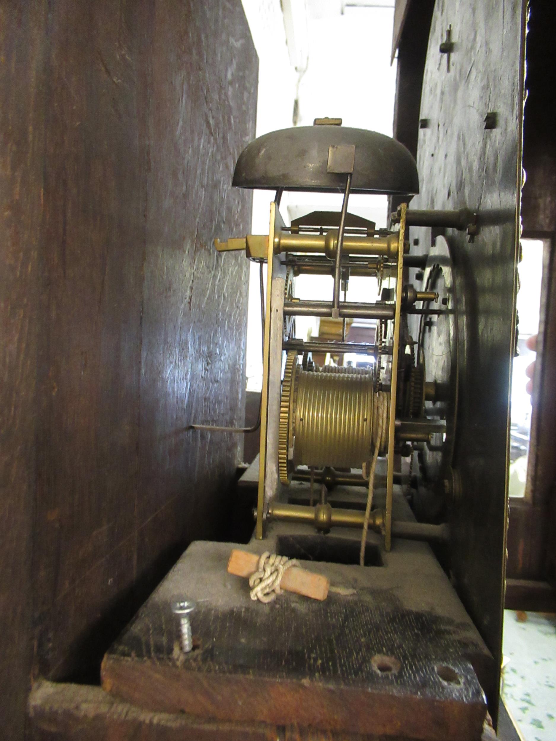 John Hewkley, 18th Century chinoiserie longcase clock, the pagoda top hood enclosing a brass dial - Image 4 of 8