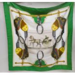 Hermes, ' Carrick à Pompe ' silk scarf by Philippe Ledoux and first issued in 1953