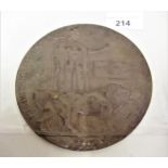 World War I bronze death penny, awarded to William Theodore Garratt, London Regiment 553652