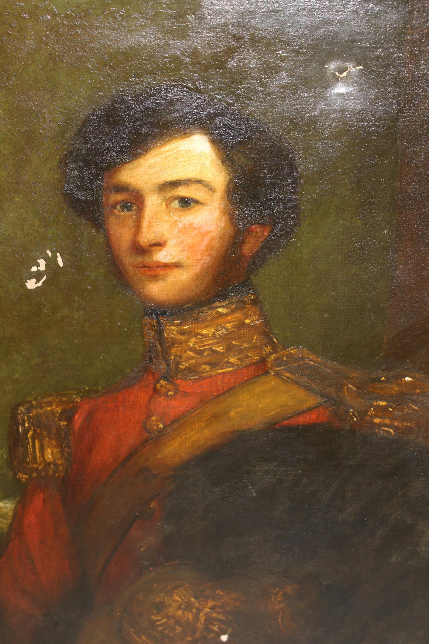 19th Century English school oil on canvas, inscribed verso ' Portrait of George D. Scott in