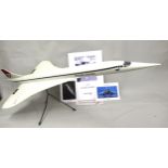 Model of British Airways Concord No.G-ABBA, together with a pamphlet and luggage label etc. 86cm