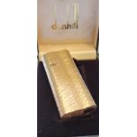 Dunhill gold plated cigarette lighter in original box