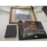 Early 20th Century Japanese black lacquered, chinoiserie decorated photograph album, containing a