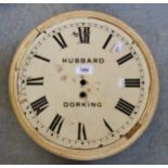 Three various fusee dial clock cases, one with a Hubbard, Dorking dial, another with a convex dial