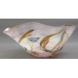 Carin Von Drehle, contemporary studio glass bowl, 41.5cms diameter, signed Engraved and dated