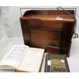 Mahogany and brass mounted table cabinet housing a collection of fly tying related materials and