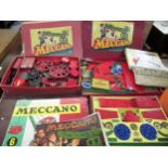 Six various boxes containing a large collection of early Meccano