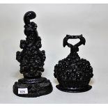 Two Victorian black painted cast iron doorstops