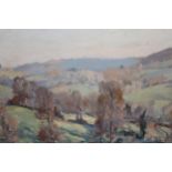 Stanley Horace Gardiner, oil on board, landscape, view at Lamorna, signed, 39cms x 49cms, gilt