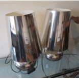 Pair of Kartell mirrored table lamps with matching shades (at fault)