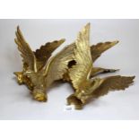 Set of four gilt brass figures of eagles