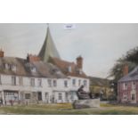 Watercolour, view on Westerham Green, signed Sall, 36cms x 55cms