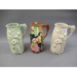 Group of three Burleigh ' Sally in Our Alley ' relief moulded vases, together with an accompanying