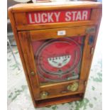 Mid 20th Century Lucky Star penny in the slot pinball machine in a pine case, 73cms x 42.5cms