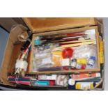 Rowney artist's paint box containing a quantity of various paints and brushes, together with a box