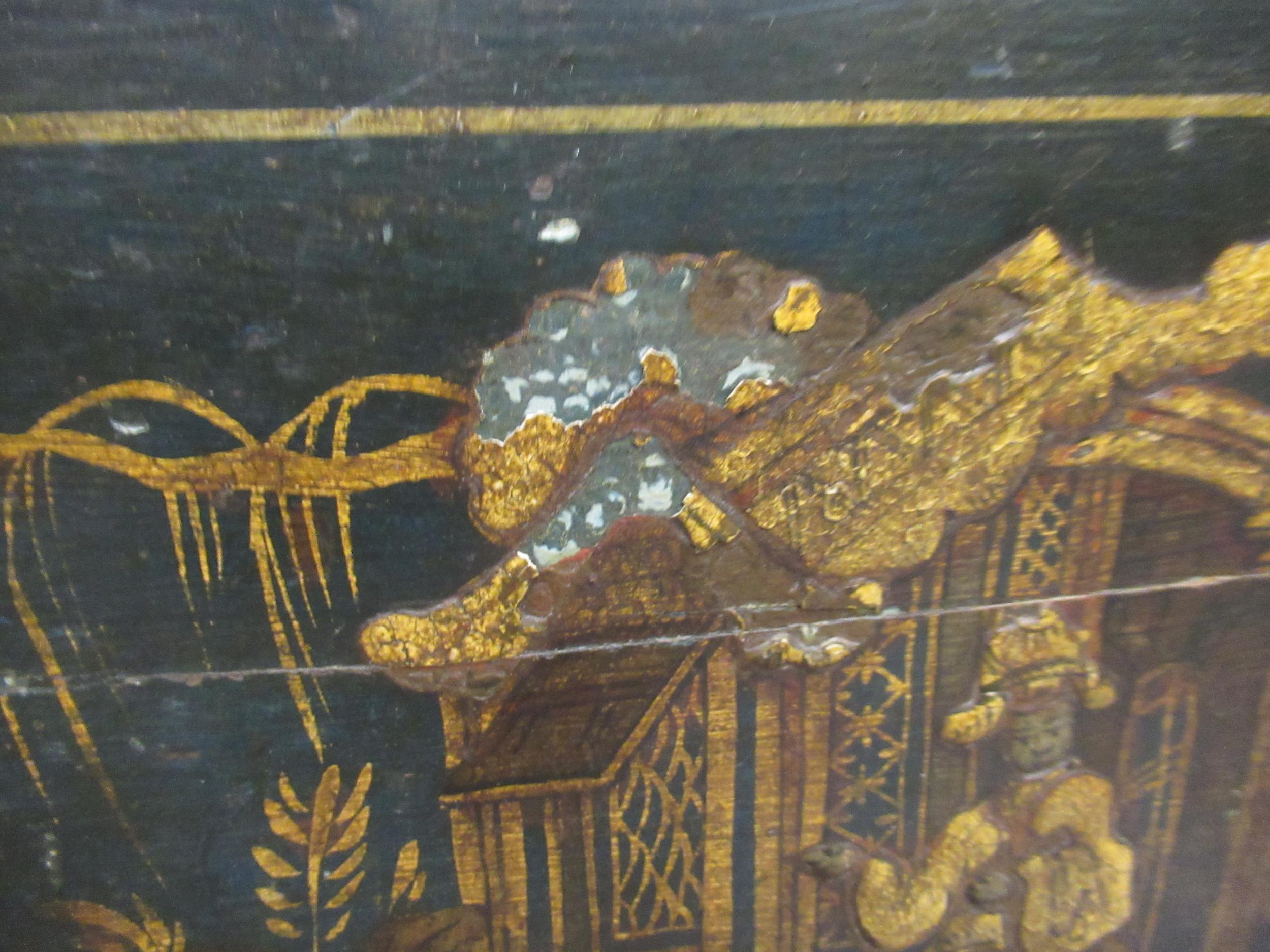 John Hewkley, 18th Century chinoiserie longcase clock, the pagoda top hood enclosing a brass dial - Image 6 of 8