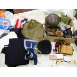 Miscellaneous World War I and II uniform, together with various accessories, including Sam Brown