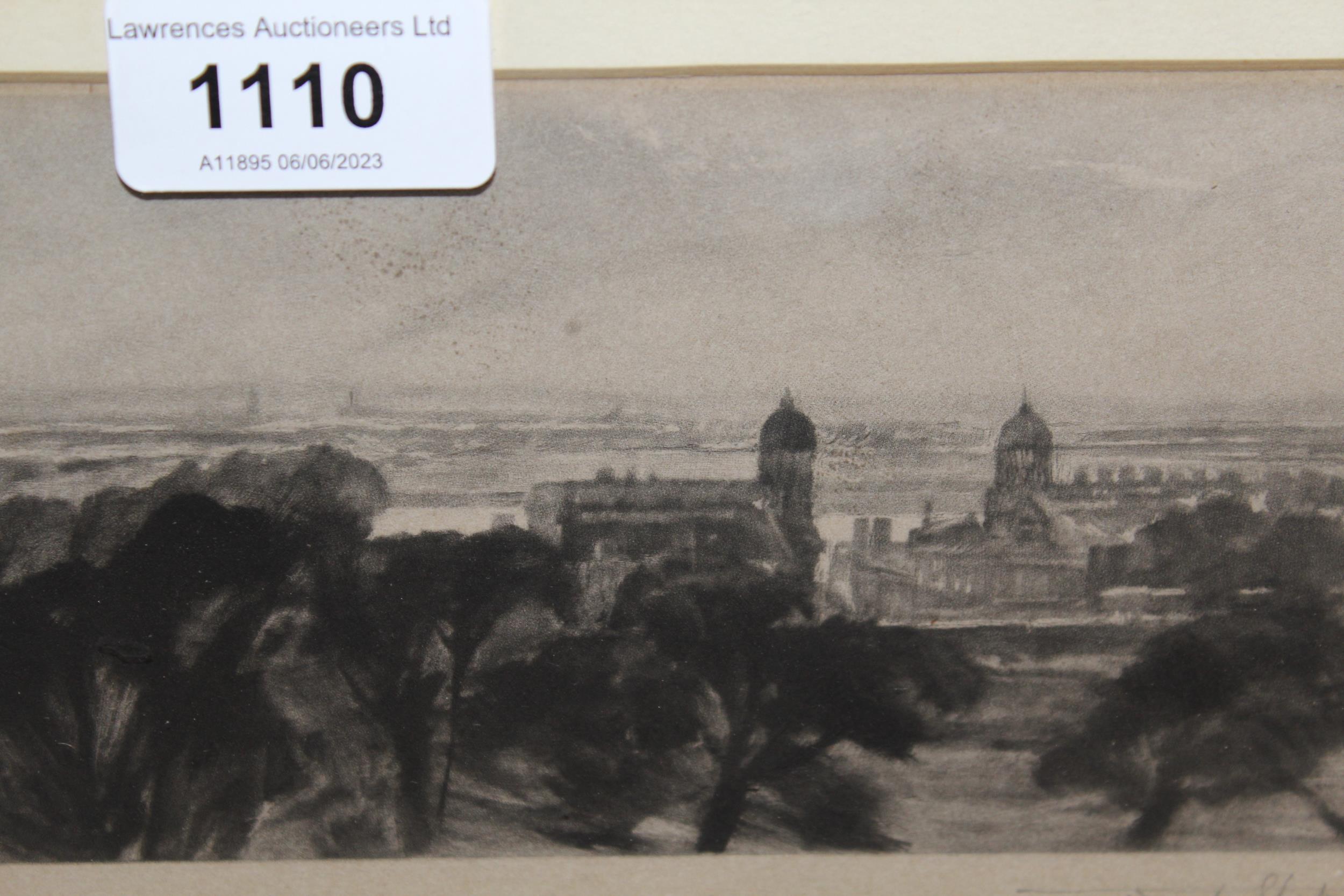 Frank Short, small signed etching, view of London, together with a quantity of other miscellaneous