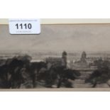 Frank Short, small signed etching, view of London, together with a quantity of other miscellaneous