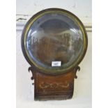 Small Regency mahogany and cut brass inlaid drop dial wall clock case, together with a detached