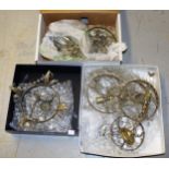 Quantity of various brass and glass bag light fittings