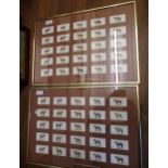 Pair of framed sets of Players Derby and Grand National winners cigarette cards, together with a