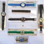 Six various Swatch watches in original boxes