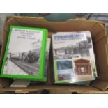 Four boxes containing an extensive collection of approximately 120 plus of railway related books