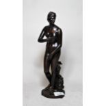 Late 19th Century French dark patinated bronze figure of the Medici Venus, foundry mark to base,