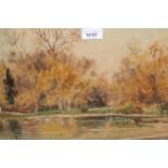 P.M. Peares, group of three watercolours, landscapes, gilt framed