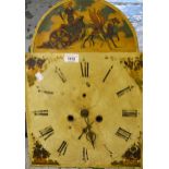 19th Century eight day longcase clock movement, with painted dial