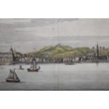 Antique hand coloured engraving, ' The North West Prospect of Greenwich, in the County of Kent ',