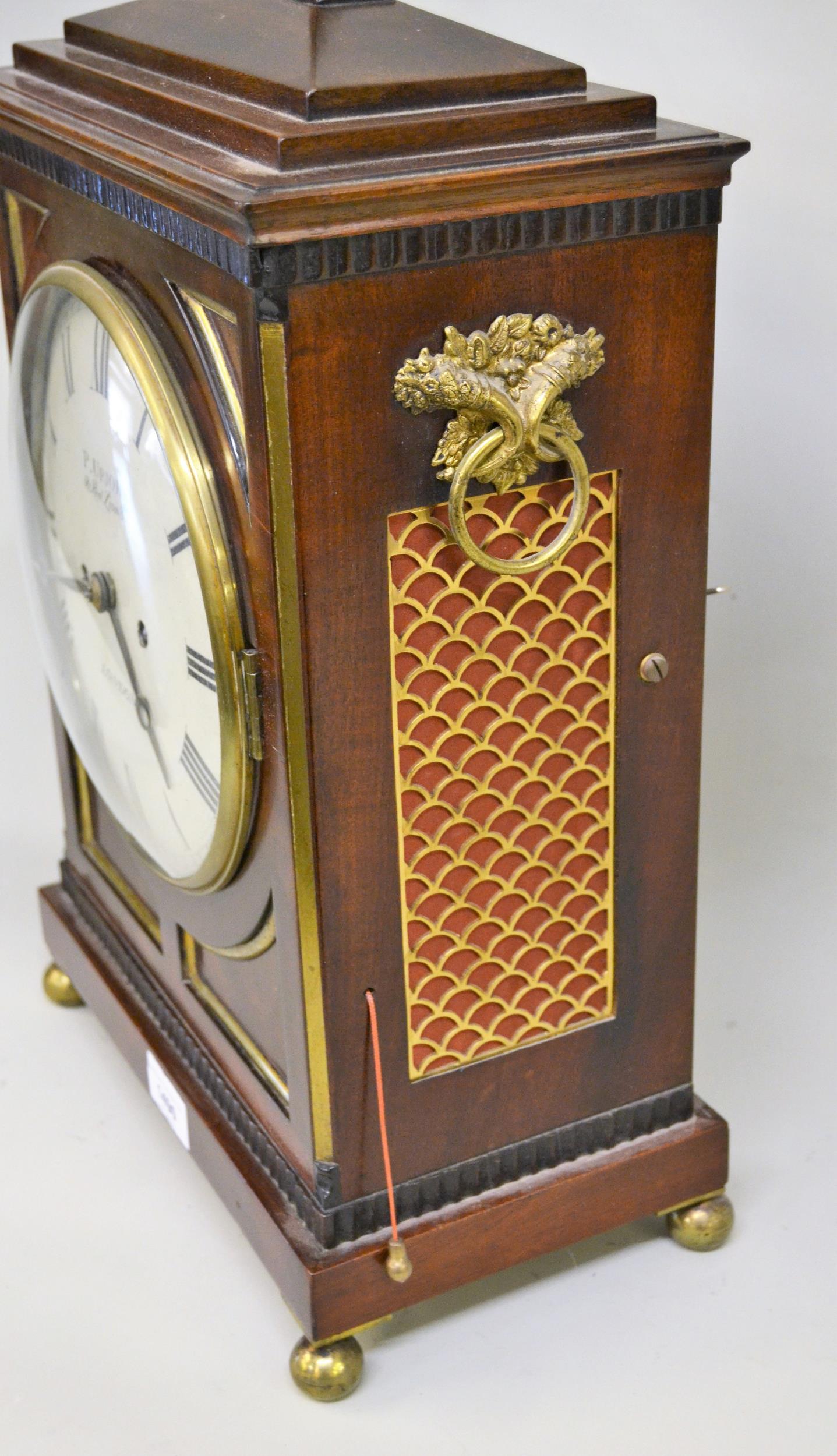 Regency mahogany bracket clock by P. Upjohn, Red Lion Street London, the rectangular case with - Image 2 of 3
