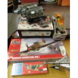 Airfix Hawker Hurricane Mk I, 1:24 scale model, in original box (unbuilt), together with a Machine