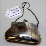 Birmingham silver ladies evening purse 63g gross weight, including leather interior