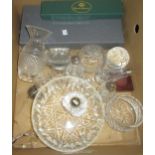Quantity of Waterford crystal glass including bowl, clocks and a World paperweight