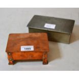 Pewter double cigarette box by Liberty & Co., together with an Arts and Crafts copper box with