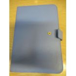 Smythson of Bond Street, Panama leather Ipad case and note pad holder in Nile Blue, 30cms x 21cms In