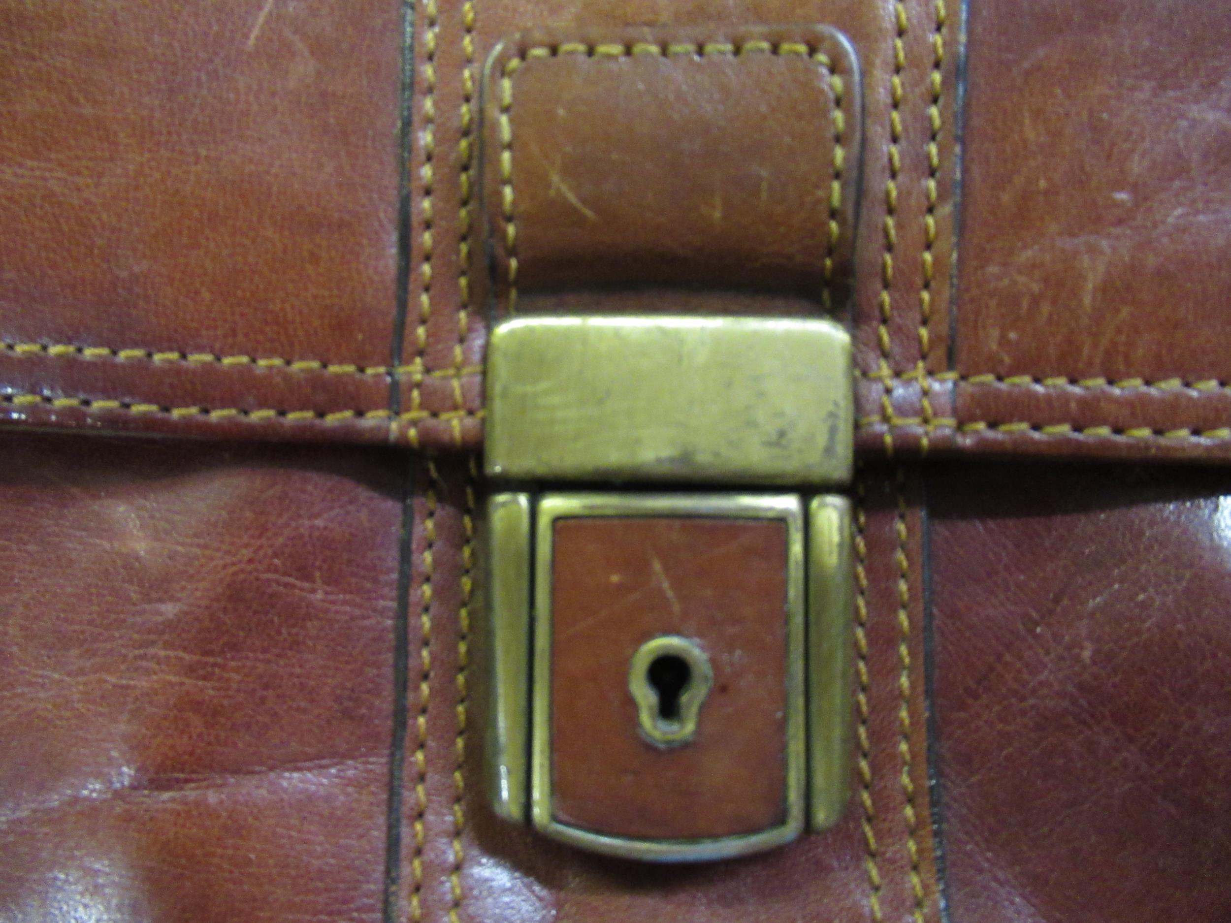 Tan leather attaché case by Piquadro, together with another leather briefcase Condition as shown - Image 8 of 17
